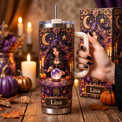 Personalized Witch Fortune Teller Halloween Tumbler