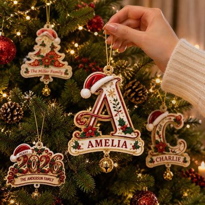 🔥Hot Sale🔥 - Personalized Christmas Initial Ornament – Custom Name & Family Keepsake