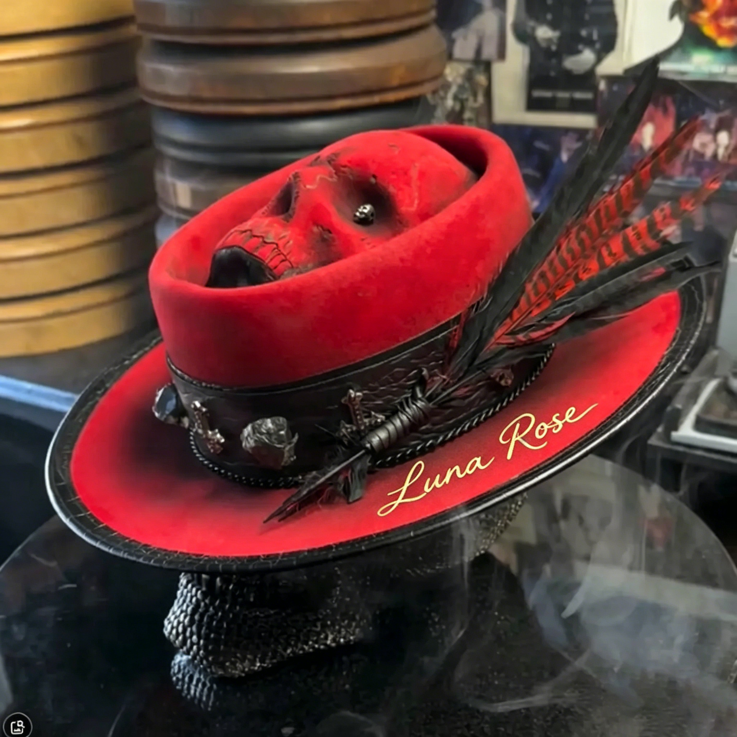 Personalized Skull Crown In Dark Red