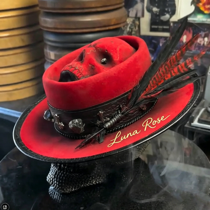 Personalized Skull Crown In Dark Red