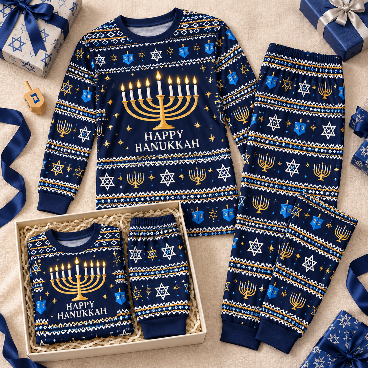 Matching Family Hanukkah Pajamas – Mommy, Daddy & Me 🕎
