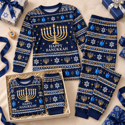 Matching Family Hanukkah Pajamas – Mommy, Daddy & Me 🕎