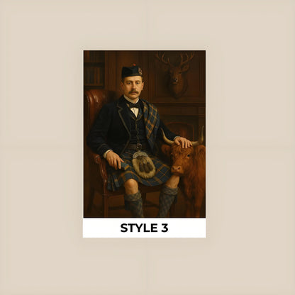 Custom Portrait for Him in Kilt