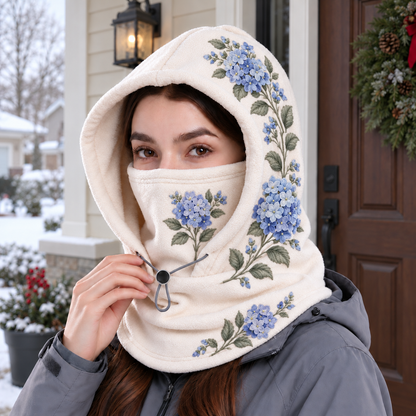 3 in 1 Floral Fleece Winter Hood • Your Prettiest Cozy Layer 🌸