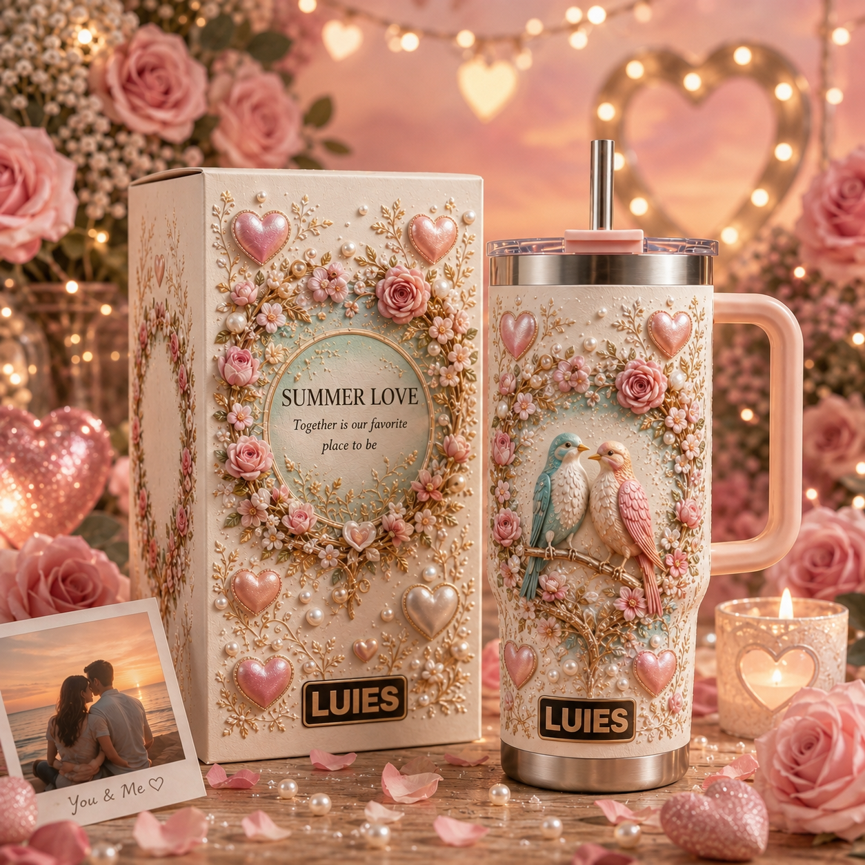 💕 Personalized Couples Love Birds Tumbler – A Sweet Gift Made Just for You