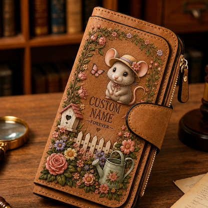 🌸 Personalized Garden Embossed Wallet - Perfect Gift For Her 🌿
