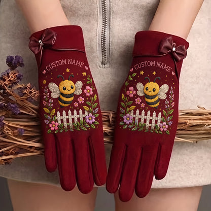 🌿 Personalized Floral Gardening Embossed Gloves –  Perfect Gift For Her🌸