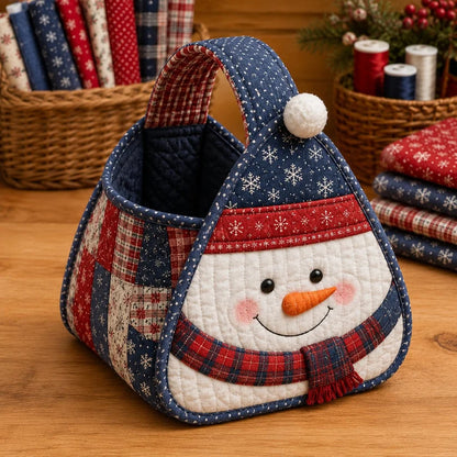 🎄Christmas Quilted Carry Basket Sewing Kit