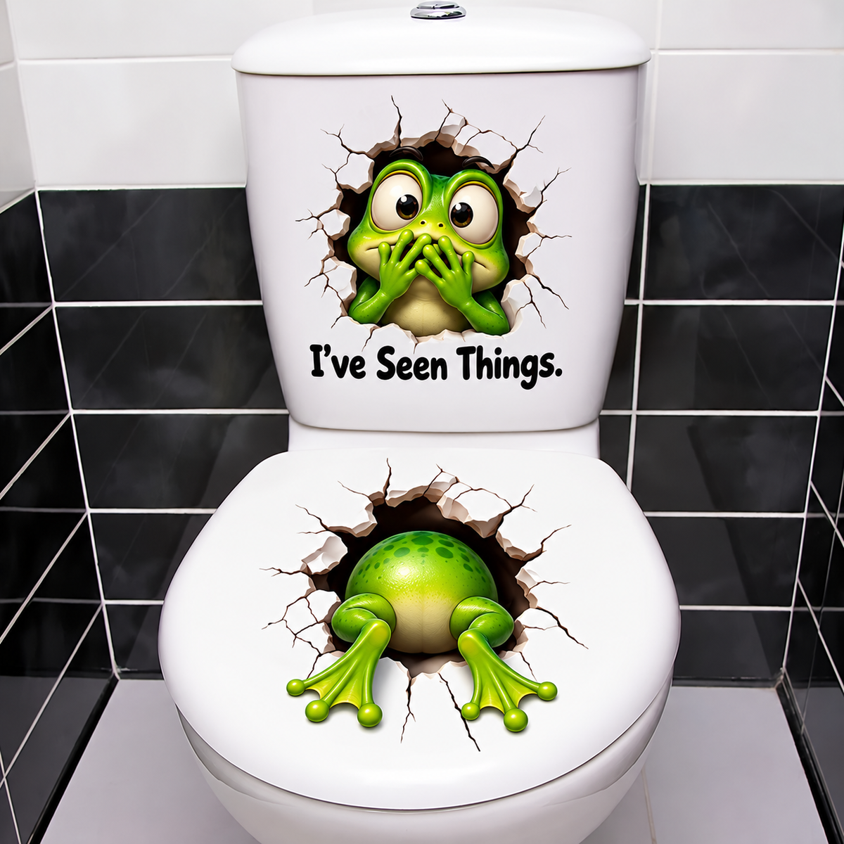 😂 Bathroom Buddies™ – Funny 3D Illusion Toilet Sticker Set