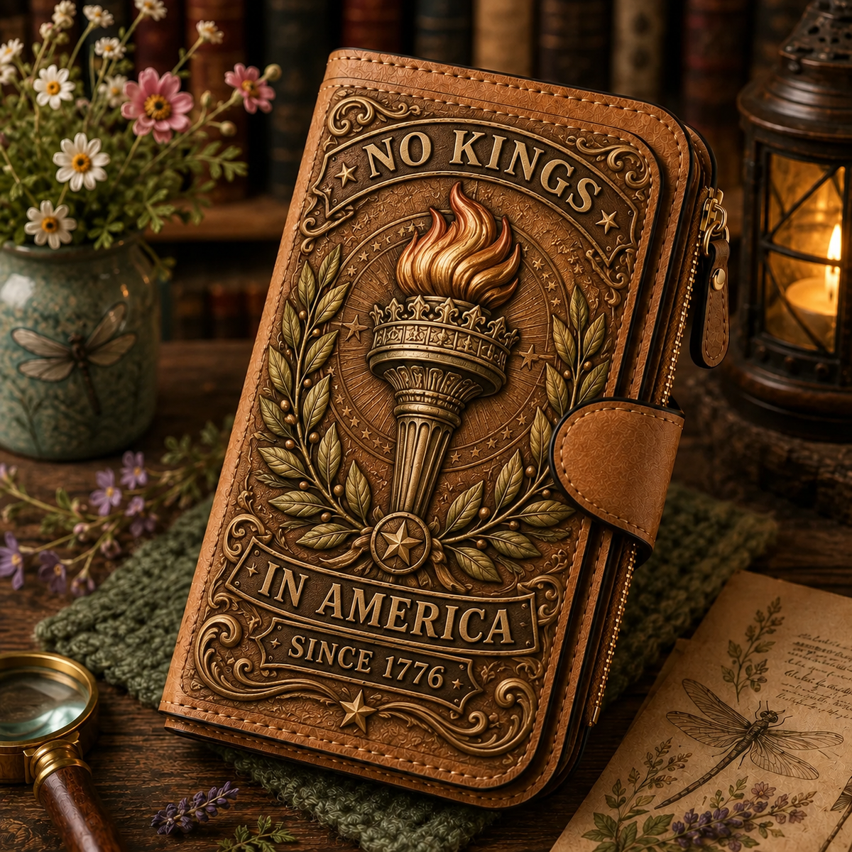 🦅 NO KINGS IN AMERICA Vintage Americana Wallet