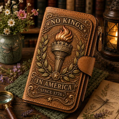 🦅 NO KINGS IN AMERICA Vintage Americana Wallet