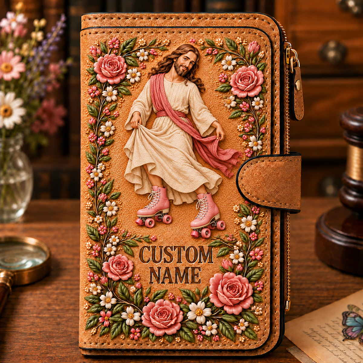 Personalized Jesus Wallet – Playful Pink Collection 🌸