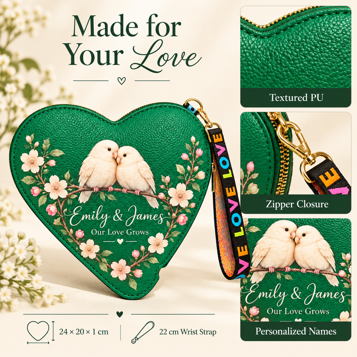 Personalized Heart Coin Purse 💖 A Little Heart, Just for Her