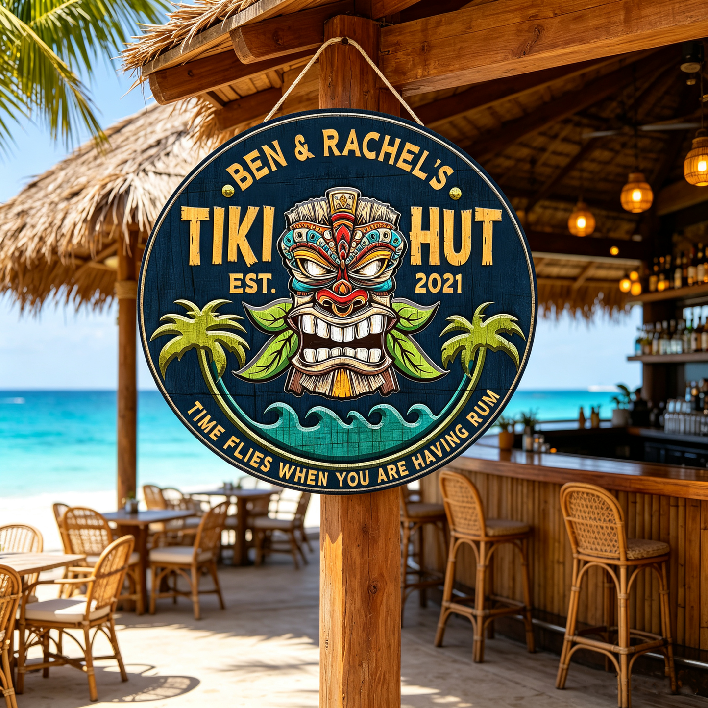 Personalized Tiki Bar Wood Signs