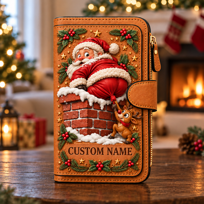 🎄 Personalized Christmas Mischief Wallet – 6 Funny Designs, Your Name! 🎁