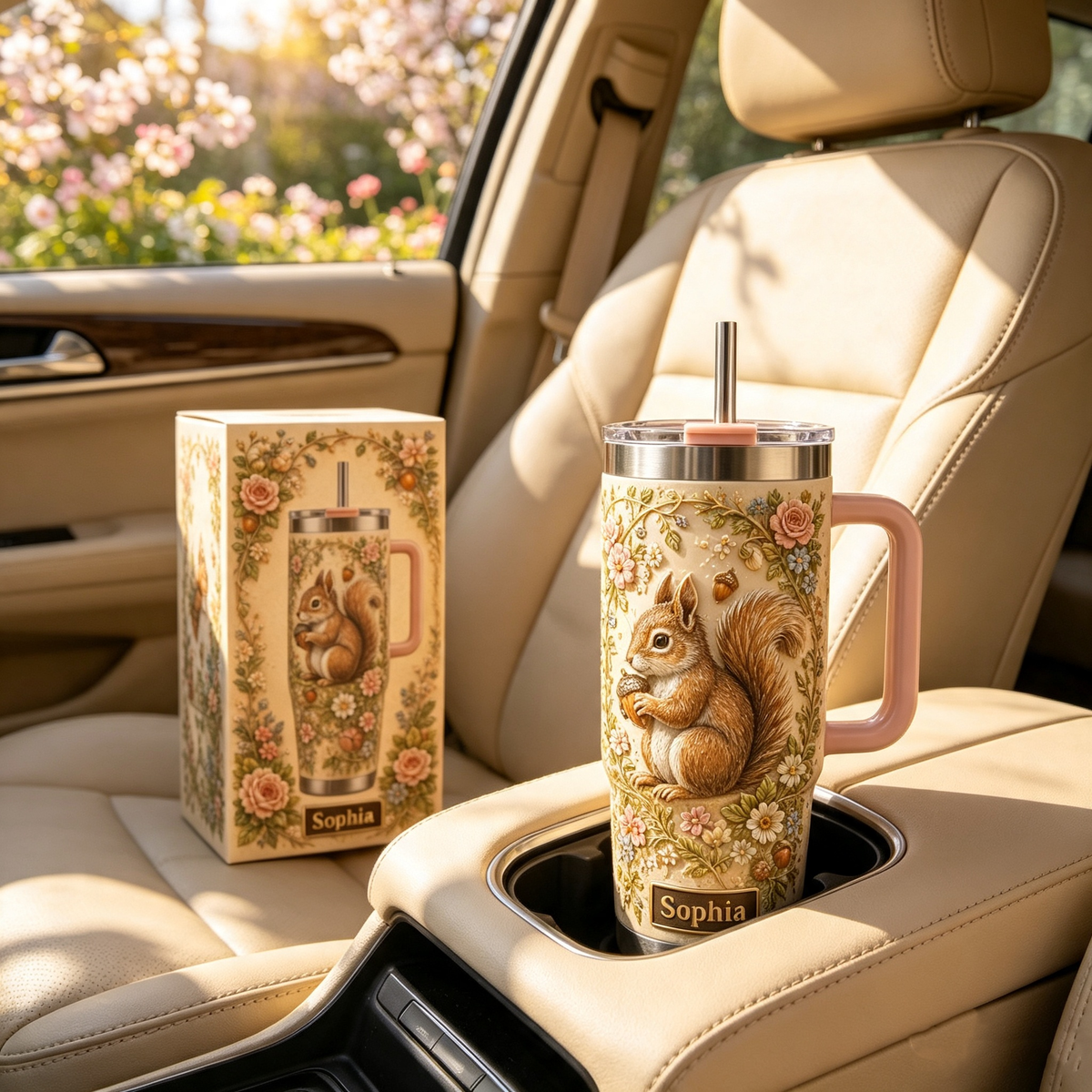 🐿️ Personalized Squirrel Garden Tumbler - A Cozy Woodland Cup for Nature Lovers