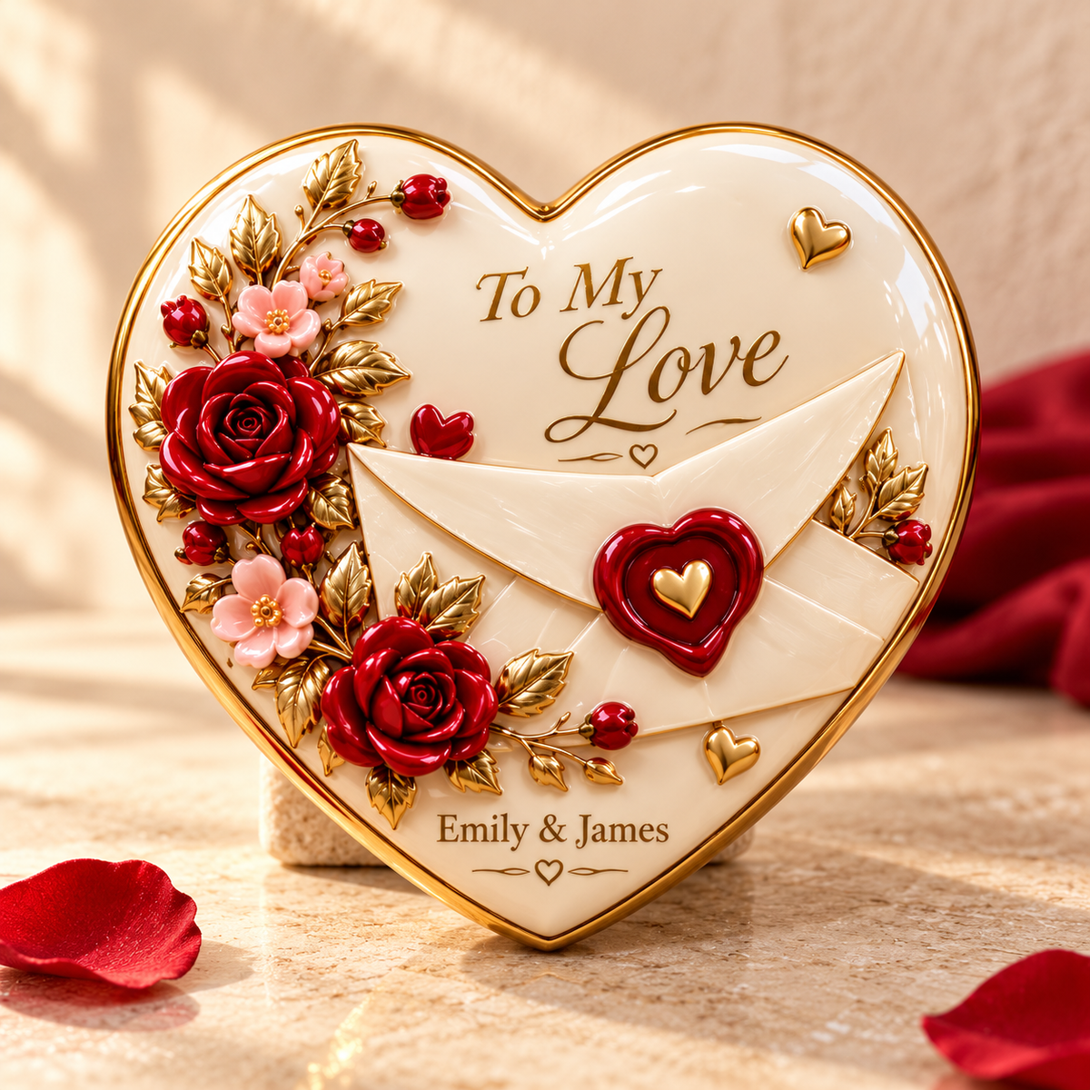 ❤️ Personalized Heart Keepsake – Your Names, Your Forever