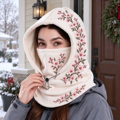3 in 1 Floral Fleece Winter Hood • Your Prettiest Cozy Layer 🌸