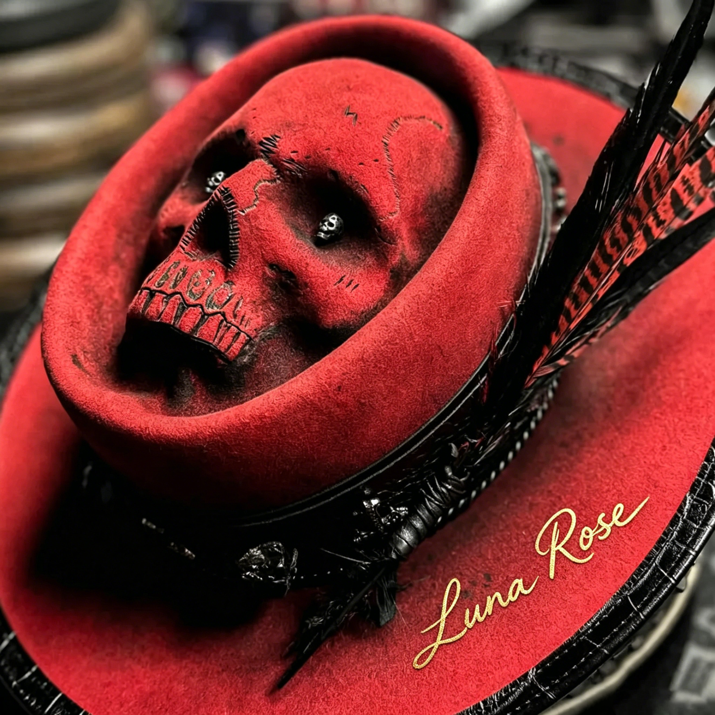 Personalized Skull Crown In Dark Red