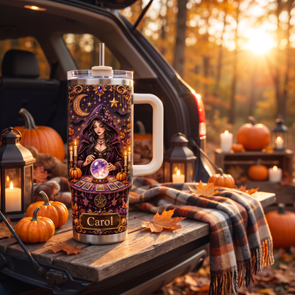 Personalized Witch Fortune Teller Halloween Tumbler