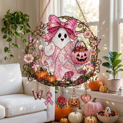 🎀 Pink Ghost Halloween Suncatcher 👻
