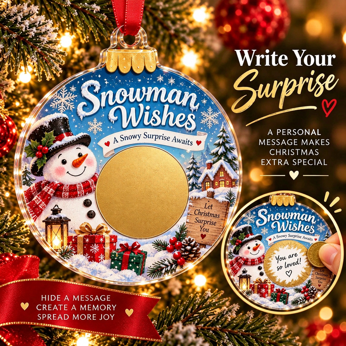 🎄 Scratch to Reveal Your Surprise! DIY Secret Message Christmas Ornament 🎁