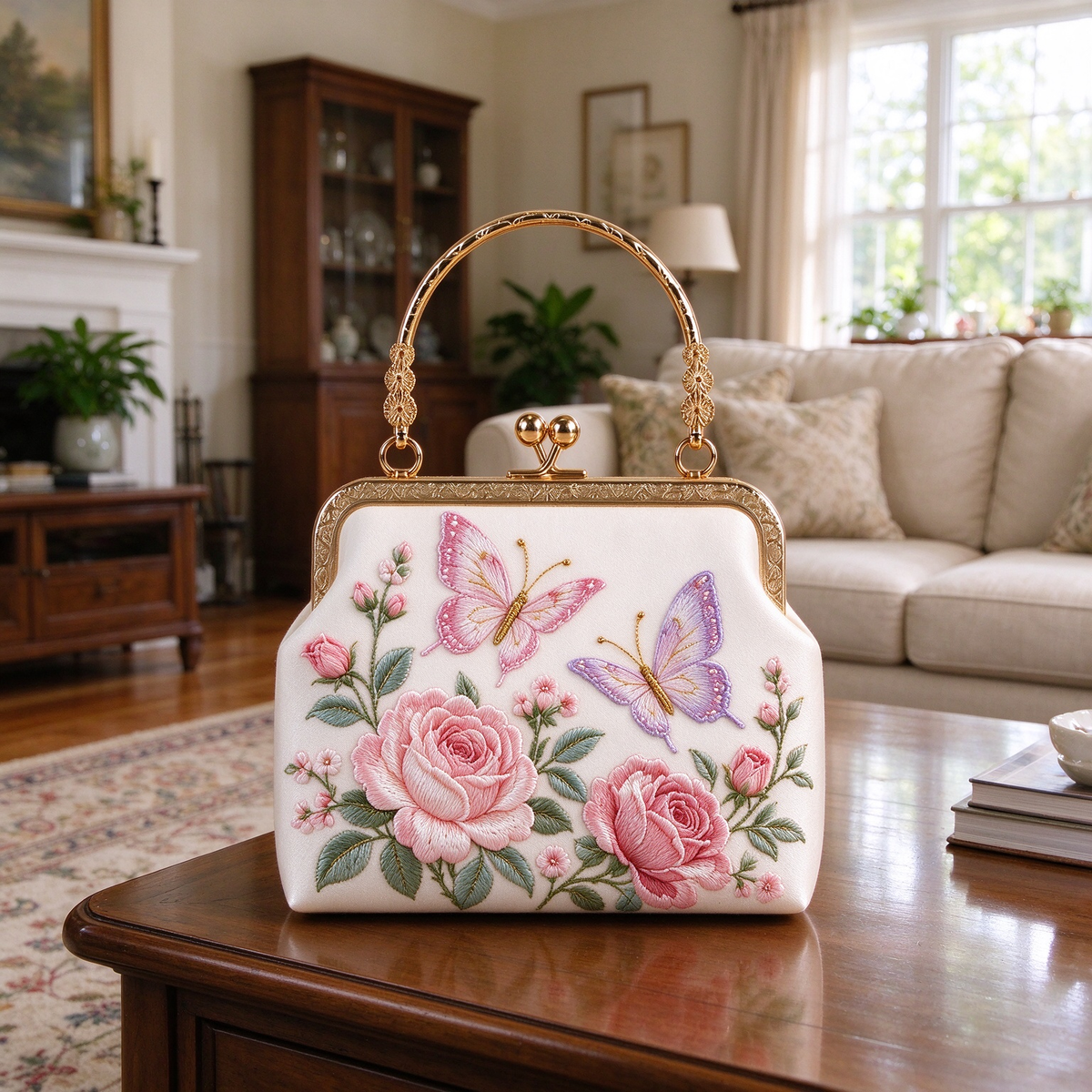 🌸 Carry a Little Garden — Vintage Floral Embroidered Handbag