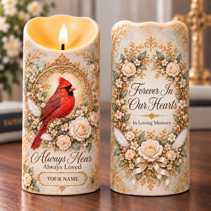 ✝️ 🕯️Personalized Flameless LED Candle – Faith & Memorial Keepsake