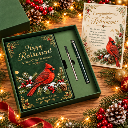 Personalized Happy Retirement Notebook Gift Set With Pens & Greeting Card 🎁