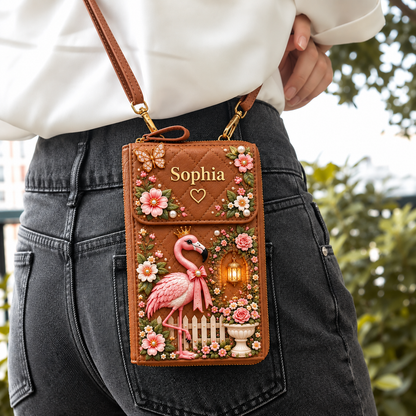 Personalized Garden Crossbody Phone Bag, Floral Animal Purse Gift for Her