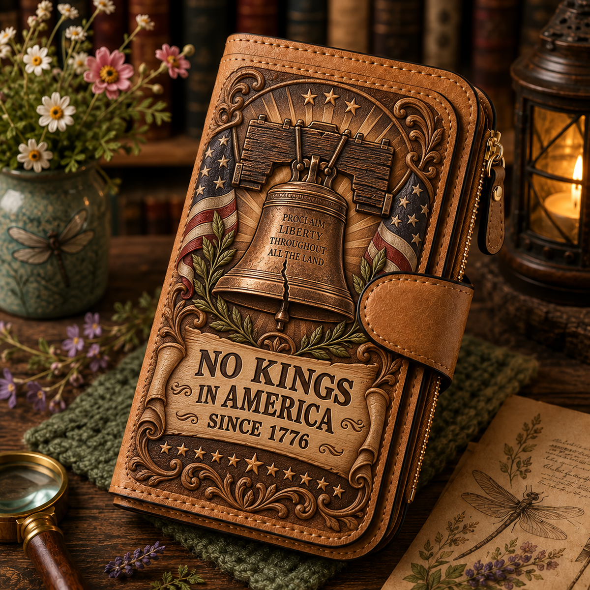 🦅 NO KINGS IN AMERICA Vintage Americana Wallet