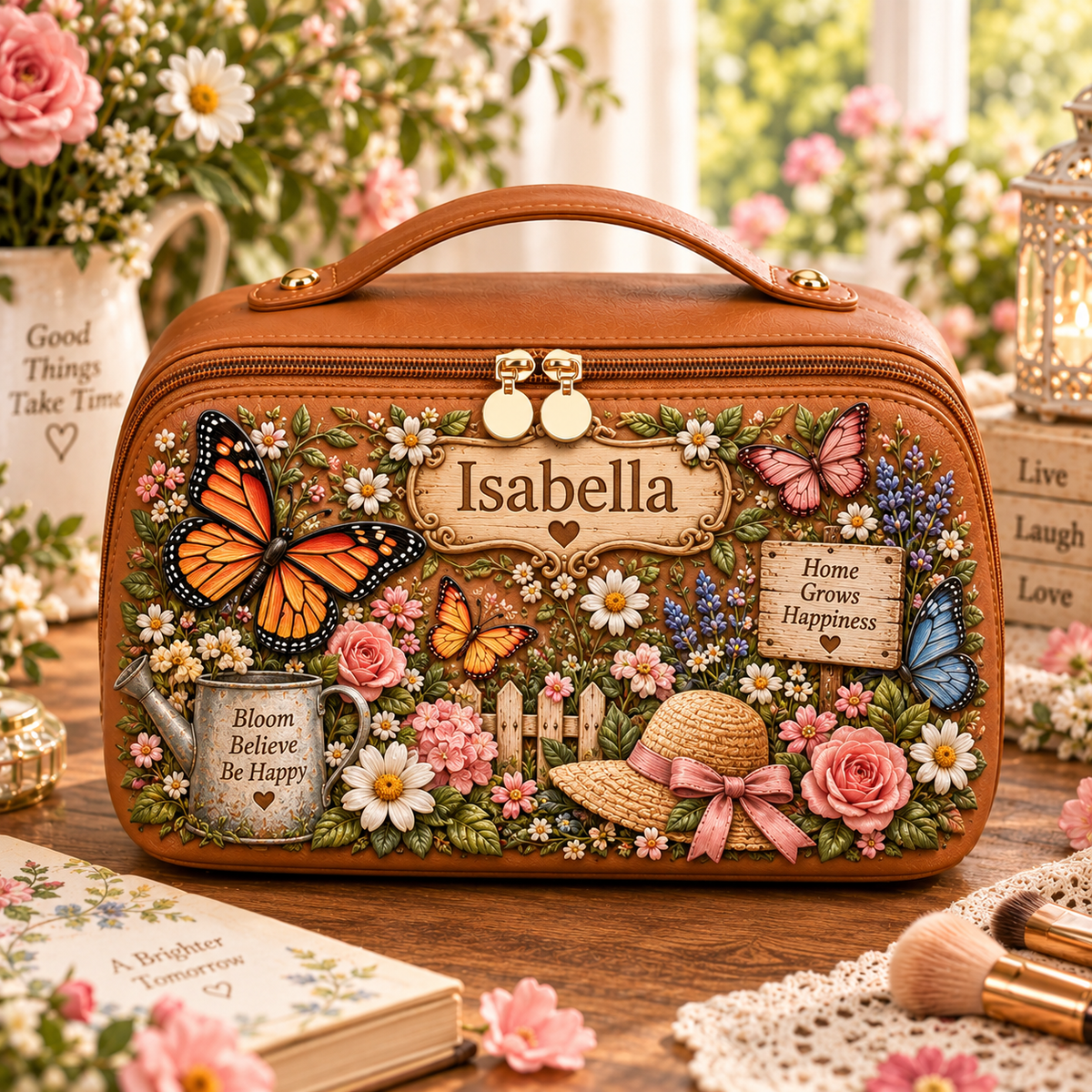 Personalized Floral Cosmetic Bag for Women🌷