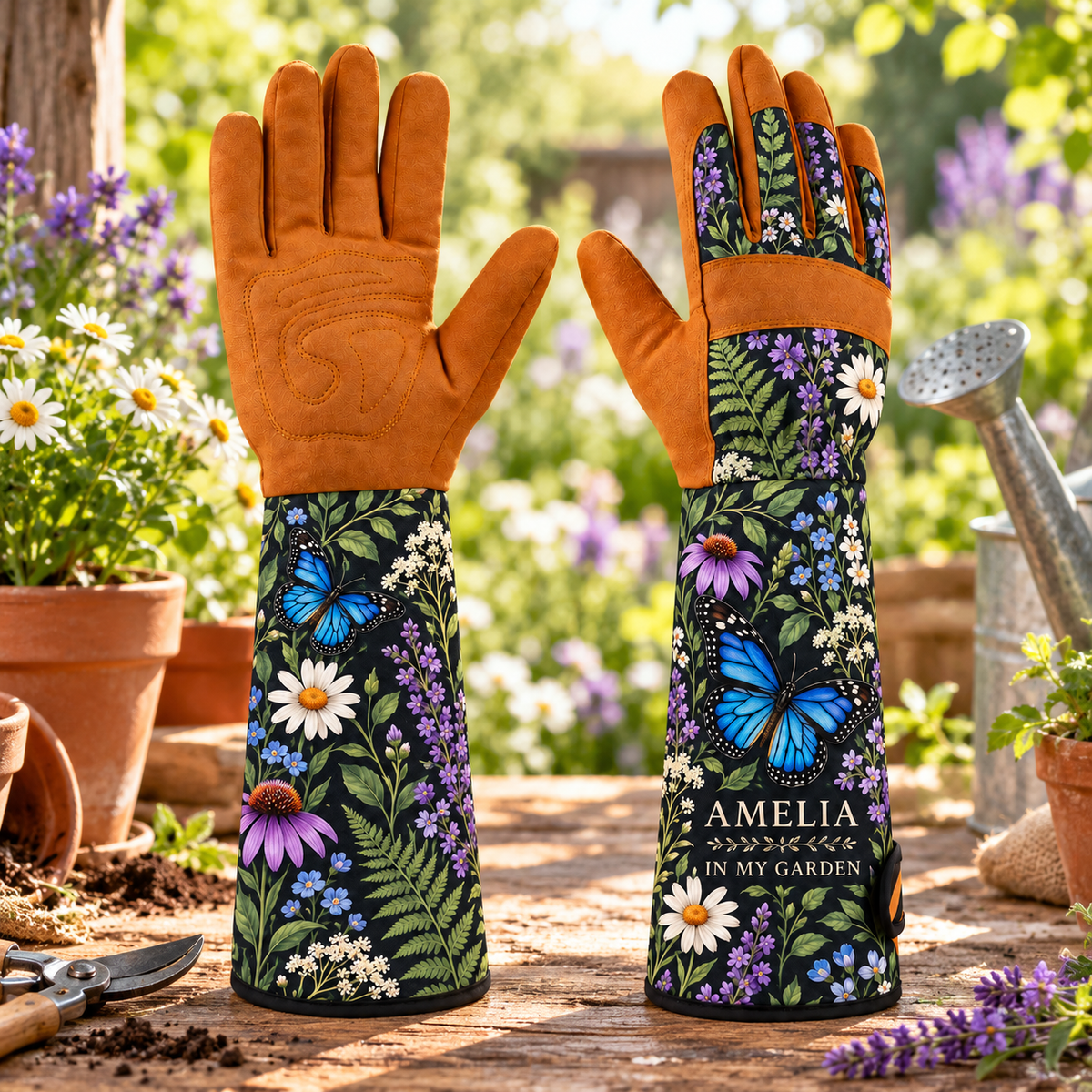 🌿 Personalized Long Cuff Garden Gloves
