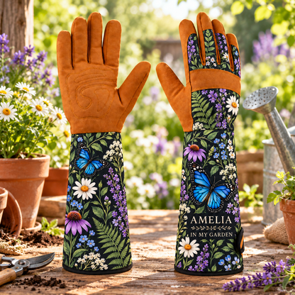 🌿 Personalized Long Cuff Garden Gloves