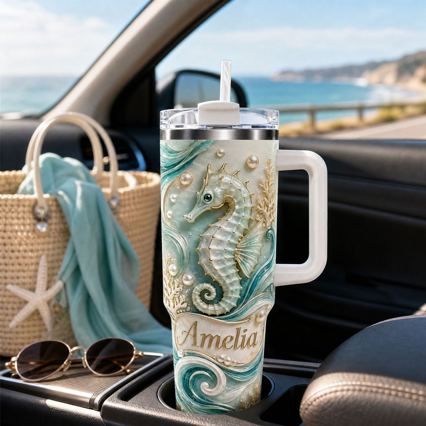 Personalized Seahorse Tumbler With Name