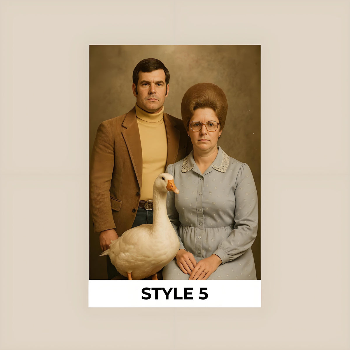 Personalized 1970s Couple Portrait from Photo