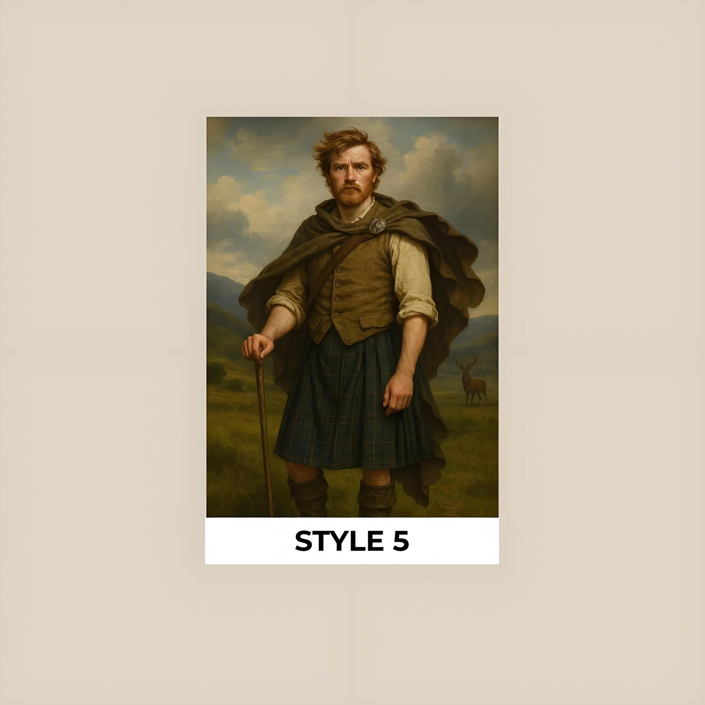 Custom Portrait for Him in Kilt