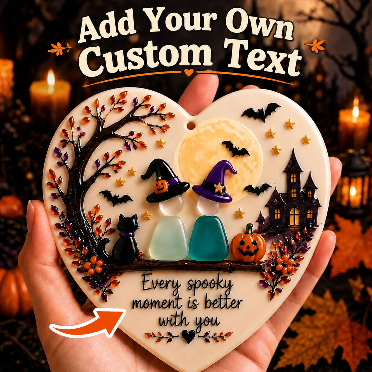 Personalized Halloween Love Keepsake – Custom Gift for Couples and Families 👻