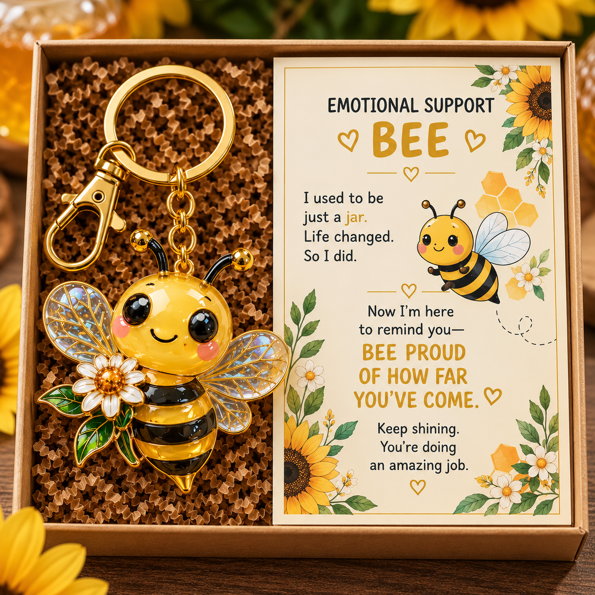 💛 Emotional Support Animal Keychain Gift