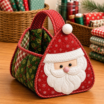 🎄Christmas Quilted Carry Basket Sewing Kit