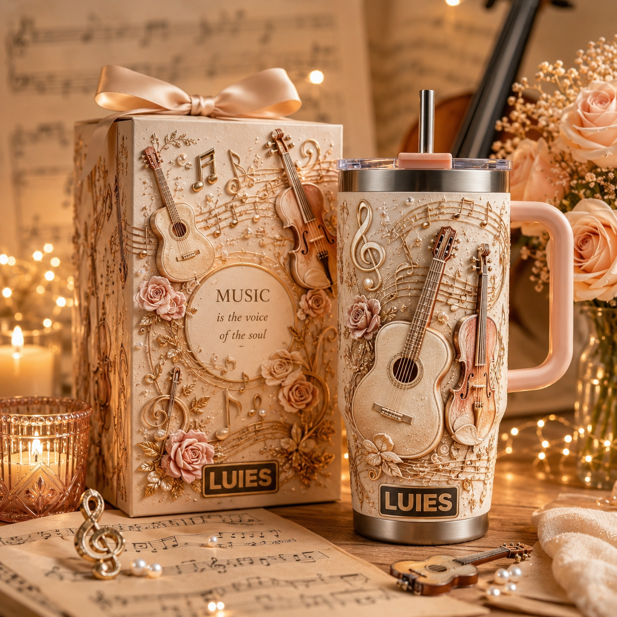 🎶 Personalized Music Lover Tumbler – Elegant, Meaningful & Made for You