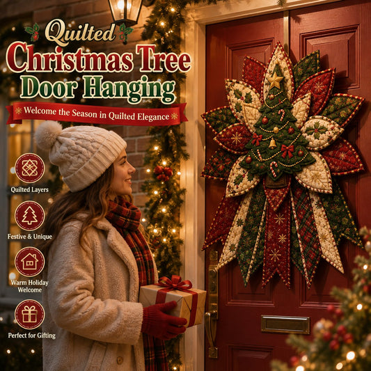 🎉Festive Quilted Christmas Door Hanging DIY Sewing Kit🎄