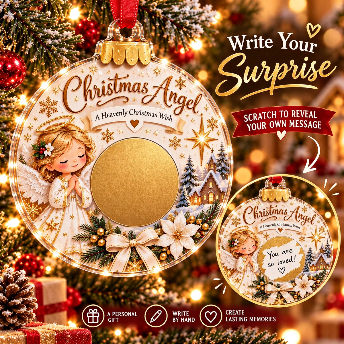 🎄 Scratch to Reveal Your Surprise! DIY Secret Message Christmas Ornament 🎁