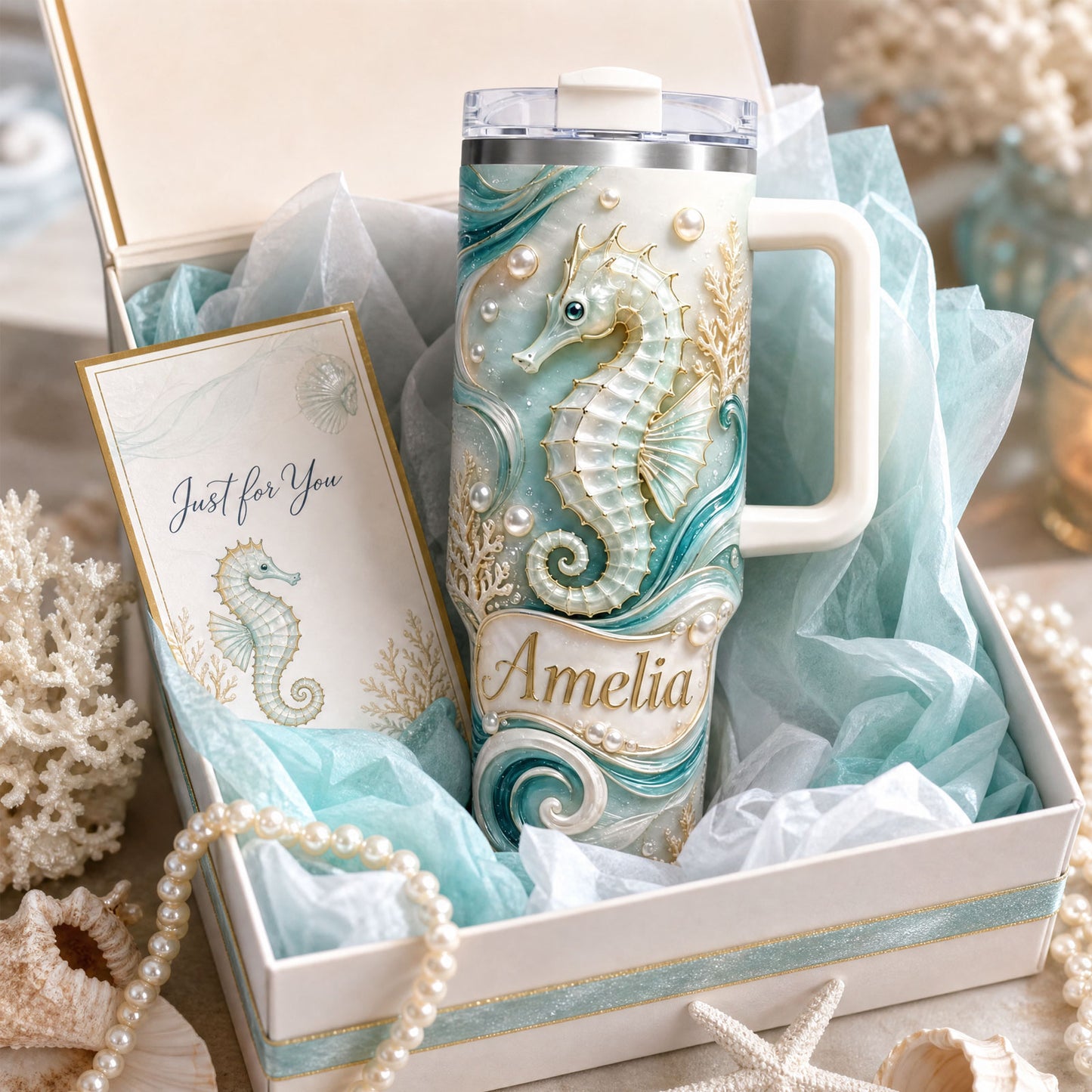 Personalized Seahorse Tumbler With Name