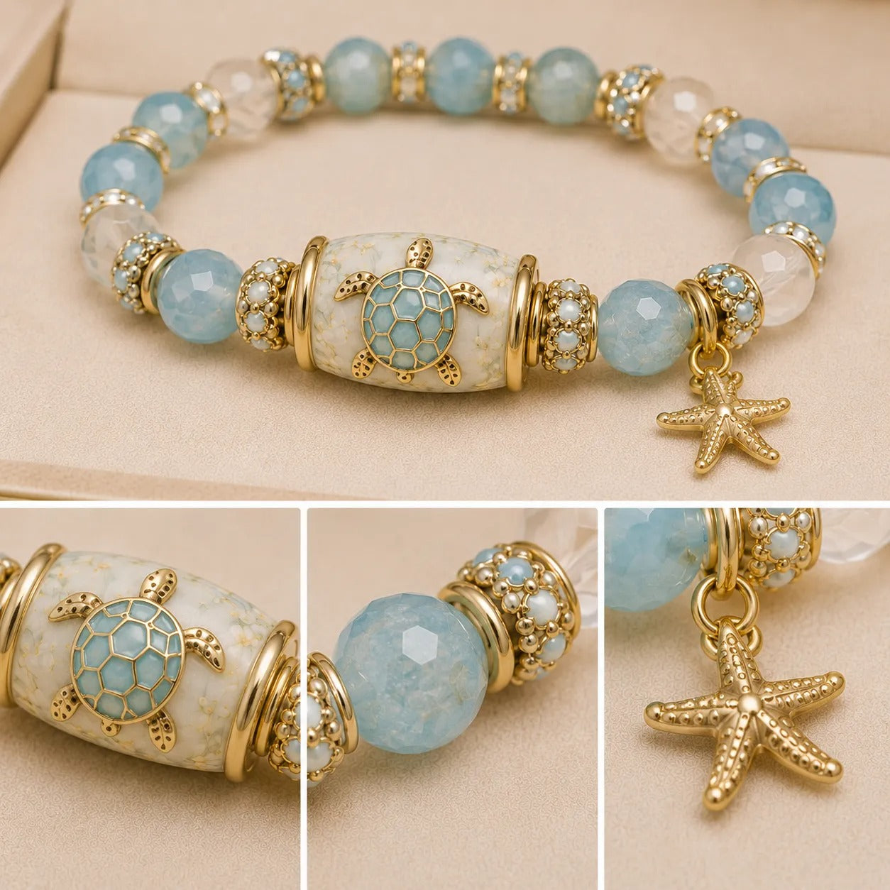 🐢 Sea Turtle Blessing Bracelet 🌊Custom message available on the gift box