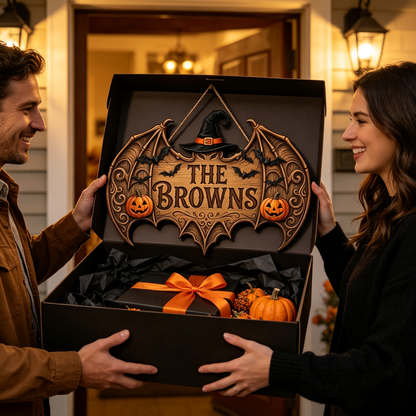 Spooky Personalized Family Name Halloween Door Sign