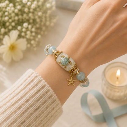 🐢 Sea Turtle Blessing Bracelet 🌊Custom message available on the gift box