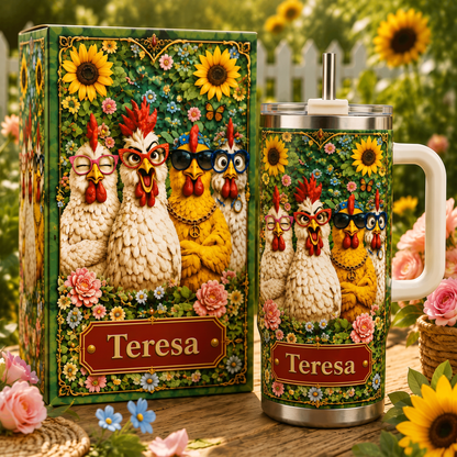 Custom Chicken Mom Tumbler Gift For Chicken Lovers