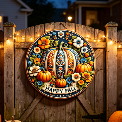 Fall Pumpkin Door Sign – Cozy Autumn Welcome Decor 🍂