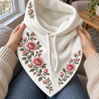🌹 Rose Garden 2-in-1 Embroidered Hooded Scarf